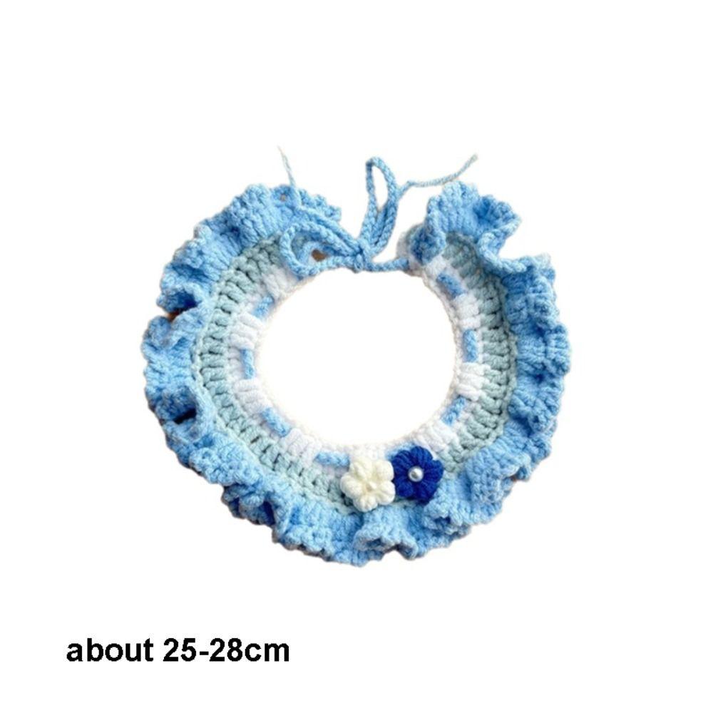 Adjustable Pet Cat Necklaces Hand-knitted Dog Neck Accessories Stylish Saliva Towel Daily Use