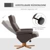 Recliner with Footstool, 360 degrees Swivel TV Chair with Reclining Function Reading Chair for Bedroom, Living Room, Faux Leather, Brown