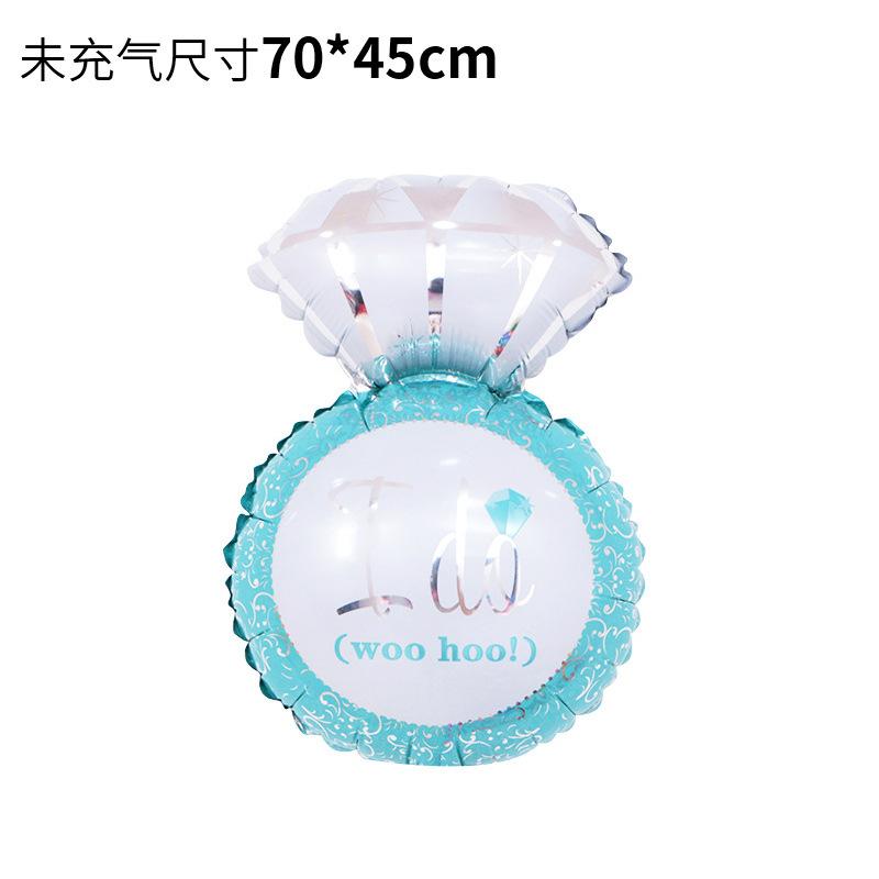 Wedding Marriage Proposal Decoration Diamond Ring Shape Aluminum Film Balloon Confession Party Decoration Arrangement Balloon Ring