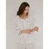 Lunaluz Women S Cotton Square Neck Long Sleeve Two Piece Pajama Angleling
