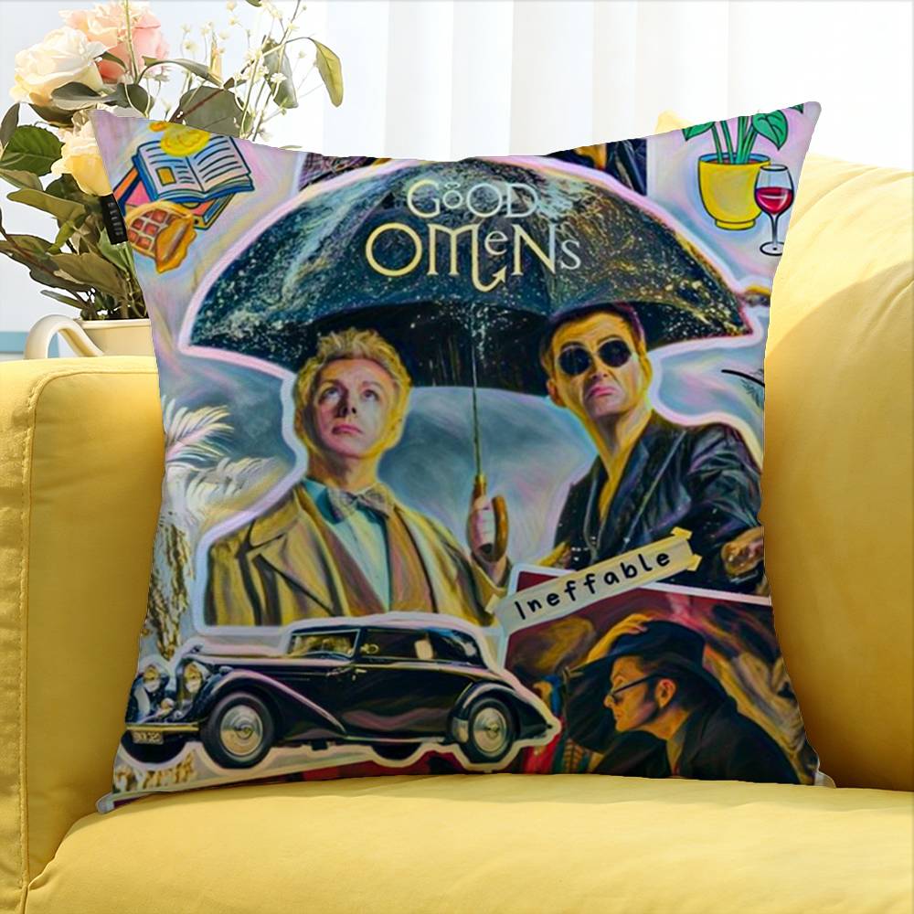 Good O-Omens New Group Various Sizes Square Pillow Case For Car Home Bedchamber Decor