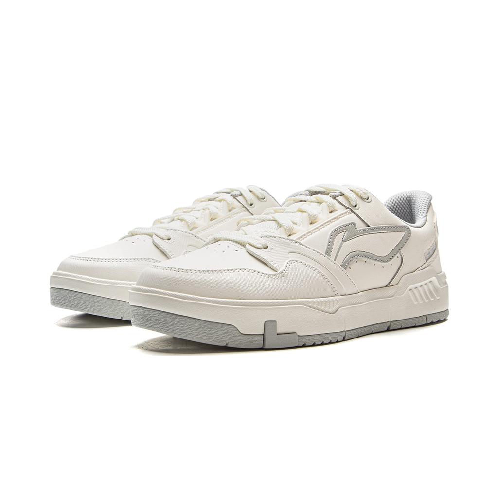 Li Ning Common 80-е Нескользящие, Износостойкие, Увеличивающие рост Низкие Скейт-туфли Мужские Белый Серый AGCV269-1