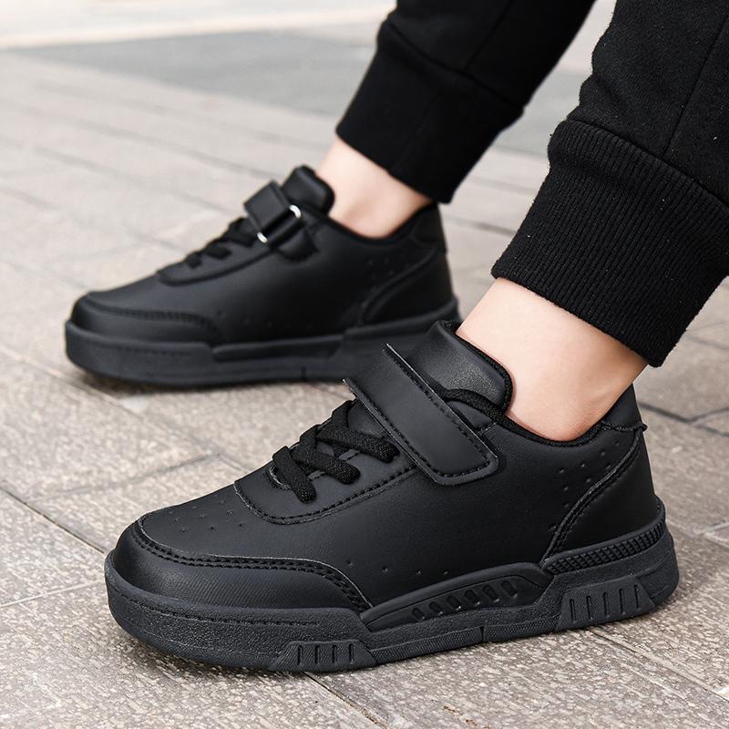 28-39 детские большие размеры дышащие и модные кроссовки на липучках белые туфли повседневная спортивная обувь для детей