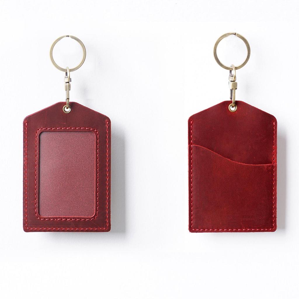 Leather ID Holder & Badge Protector for Work, Student, and Campus Access