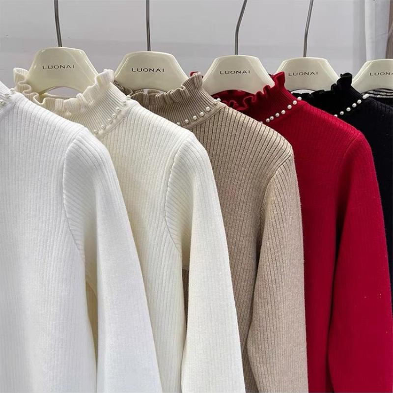 Женский полуводолазный кашемировый вязаный свитер с бархатной подкладкой, теплый женский пуловер, осенне-зимние женские свитера