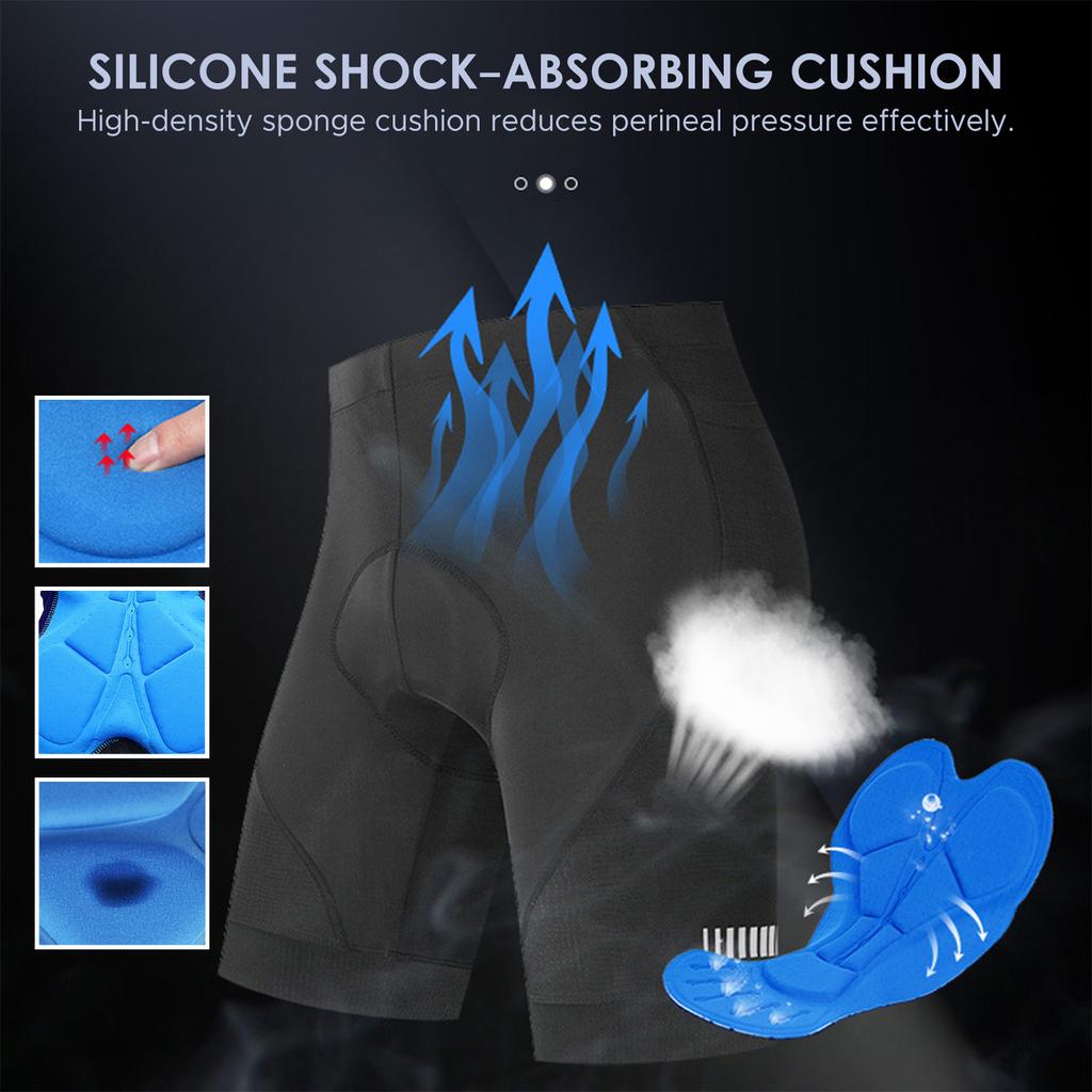 Men"s Bike Shorts with Padding Breathable and Evaporates Sweat Silicone Cushion Mountain Bike