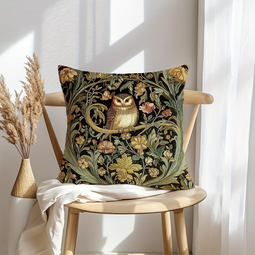 Ретро цветочный сова птица узор печать наволочка гостиная диван подушка чехол дом спальня комната украшение