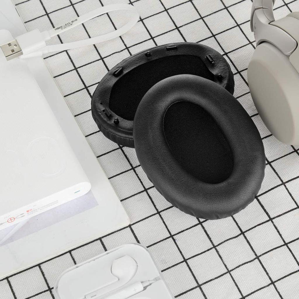 Geekria Ear Pads QuickFit Compatible Pads Compatible with Sony Headphones Pads Cups Protein Leather WH-1000XM3 Ear/Ear (Black)