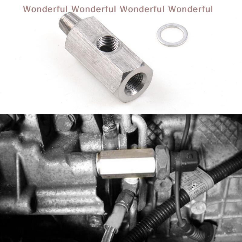 Oil Pressure Sensor Connector Feed Line Gauge Tee Adapter Oil Pressure Sensor Tee 1/8"NPT Female To M12 M10 M14 1/8NPT 1/4NPT