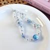 Beaded Bow Phone Case Lanyard Anti-lost Colorful Ball Beaded Phone Strap  DIY Decor