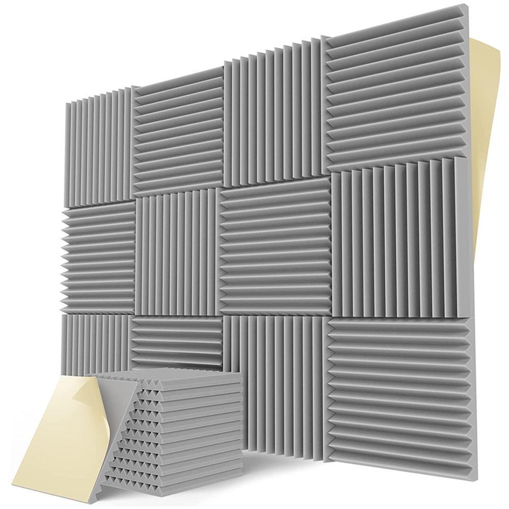 12 шт./упак. улучшенная 12"x12"x1" самоклеящаяся акустическая пена клиновидная панель плитка студийная звуковая пена настенная накладка звукоизоляционная обработка комнаты