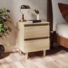 Nightstands 2 pcs Pine Wood Legs Sonoma Oak Finish 40 x 35 x 50 cm