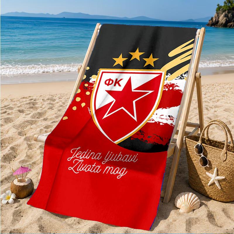 Пляжное полотенце Crvena Zvezda, Быстросохнущее, Легко в уходе, Подходит как для фитнеса, так и для пляжного отдыха, Спортивный незаменимый аксессуар