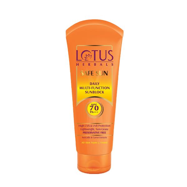 Lotus Herbals Ежедневный многофункциональный солнцезащитный крем - SPF 70 PA+++(60 г)