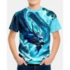 Children's T-Shirt 3D Dragon Graphic T Shirts Children Tops Round Neck T Shirt Cartoon Animal Short Sleeve Tee T-Shirt for a Boy