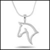 Hollow Horse Head Shaped Pendant Chain Necklace