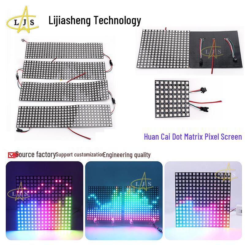 WS2812 Светодиодная матрица RGB Dream Color, Гибкий дисплей, Программируемый источник точечного света DC5V, Полноцветный.