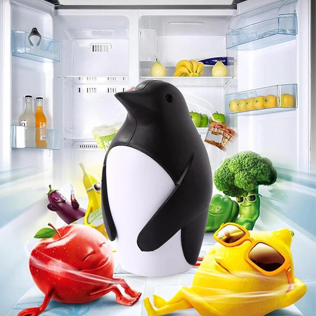 Penguin Refrigerator Deodorizer Soda Box Creative Cute Penguin Shape Air Purifier Removable Easy To Clean Fridge Deodorizer Box