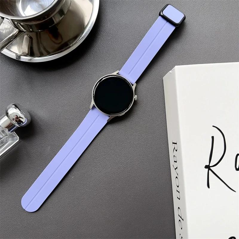 20/22 мм Магнитная застежка Силиконовый ремешок Для Samsung Galaxy Watch 4 5 6 pro 40 мм 44 мм 45 мм 42/46 мм браслет для Huawei GT3 pro ремешок
