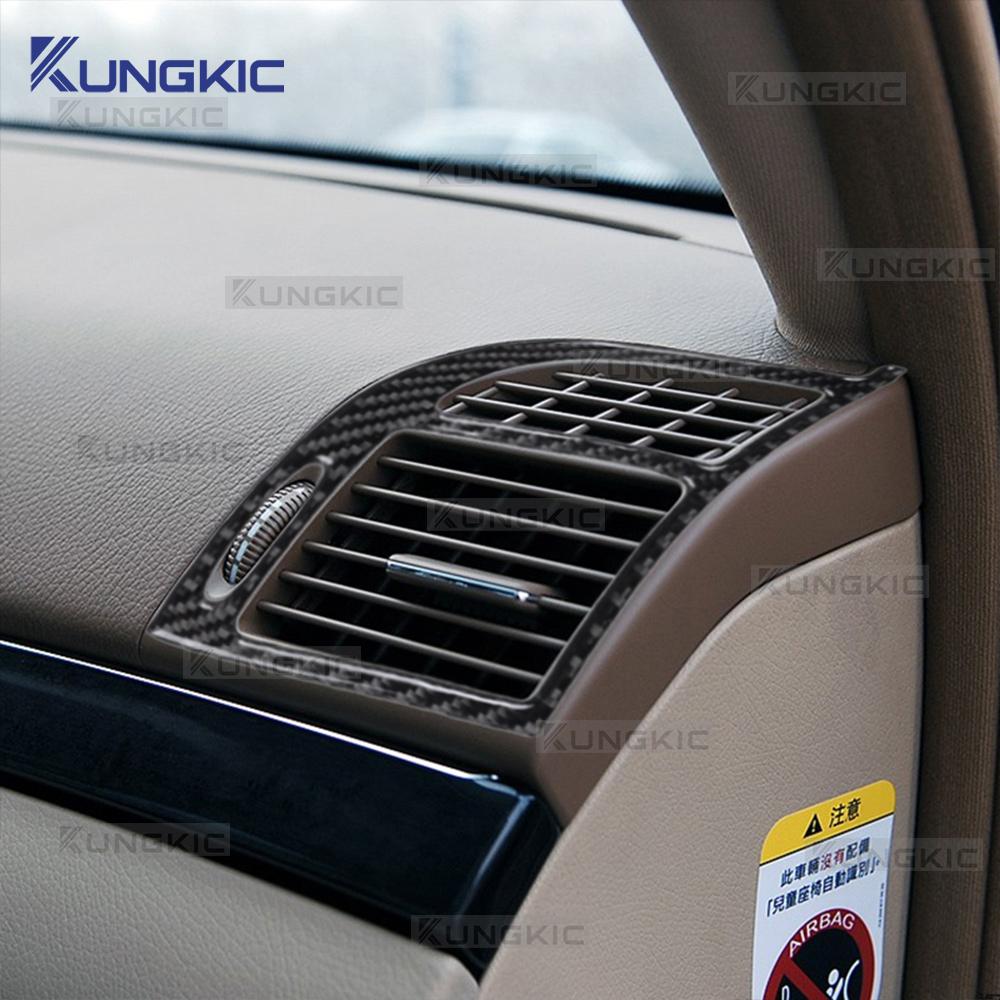 Real Soft Carbon Fiber Car Side Air Outlet Sticker Accessories For Mercedes Benz E Class W211 2003 2004 2005 2006 2007 2008 2009