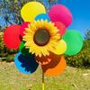 Yousheng Sunflower Pinwheel 3-Tier Sunflower Garden Wind Spinner Ground Insert Yard Decor Windmill for Patio Lawn Decoration