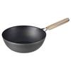 Tsubame Sanjo Iron Wok 26cm IH Compatible Gas Frying Pan Wok Pan Wooden Handle Made In Japan Enzo EN-012