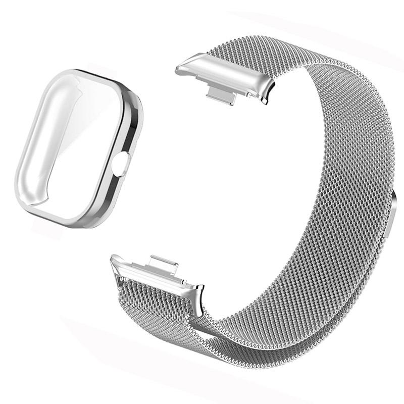 Metal Strap For Redmi Wacth 4 Band With Protector Case Screen Soft TPU Replacement Milanese Magnetic Loop Redmi 4 Xiaomi Mi Band 8 Pro Becaselet