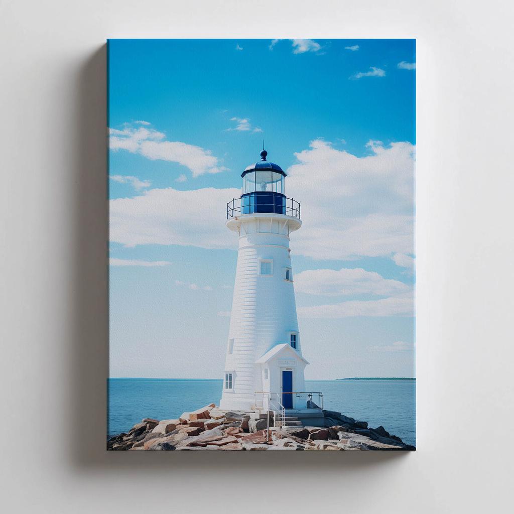 Seaside Lighthouse Seaside Lighthouse, 70X100 Cm, Black Aluminum Frame, 230 Gsm Matte Paper
