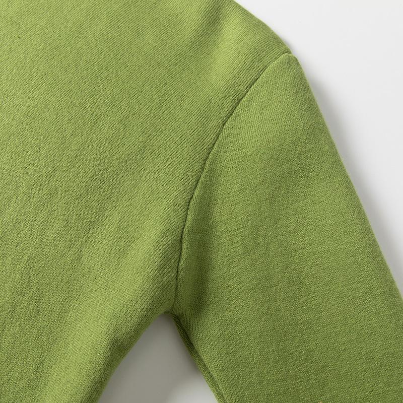 Зимний женский вязаный свитер с добавлением бархата и утолщением однотонный пуловер с полувысоким воротником