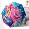 Mermaid Design Automatic Folding Umbrella Compact Lightweight Retractable For Outdoor Adventures And Travel Giftst55