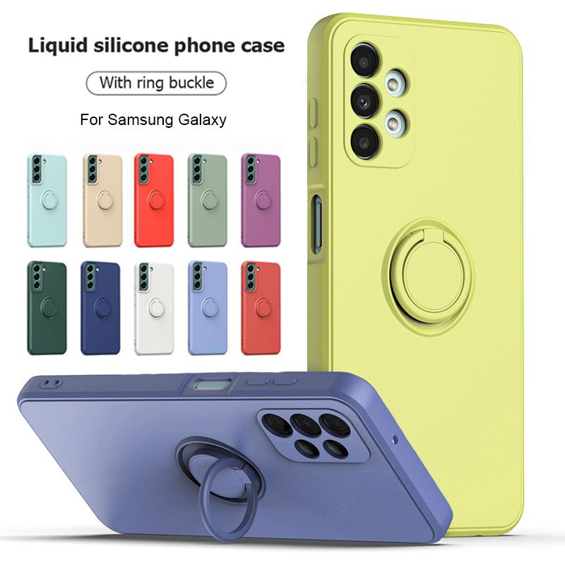 With Ring Holder Phone Case for Samsung Galaxy S24 Ultra S23 S22 S21 Plus A13 A52 A53 A54 TPU Soft Back Cover