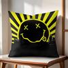 Cool Band NNirvana Cushion Cover Natural Linen Organic Fabric DoubleSided Printing Couch Pillow Covers Home Decor