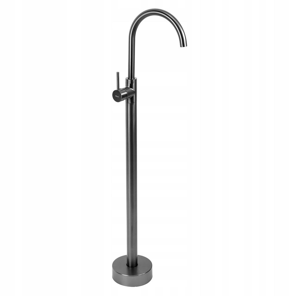 Lungo Freestanding Titanium Gray Matte Floor Washbasin Tap