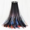 Summer Fashion Women's High Waist Slim Mesh Pleated Skirt Half Length Temperament Gradient A-line Skirt Swing Skirt