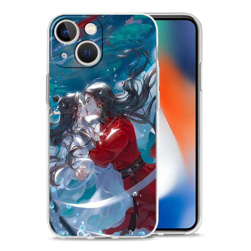 Чехол для телефона iPhone 18 15 14 13 12 Mini 11 Pro Max XS X XR 7 8 Plus Прозрачный ударопрочный ТПУ чехол Благословение Небесного Чиновника