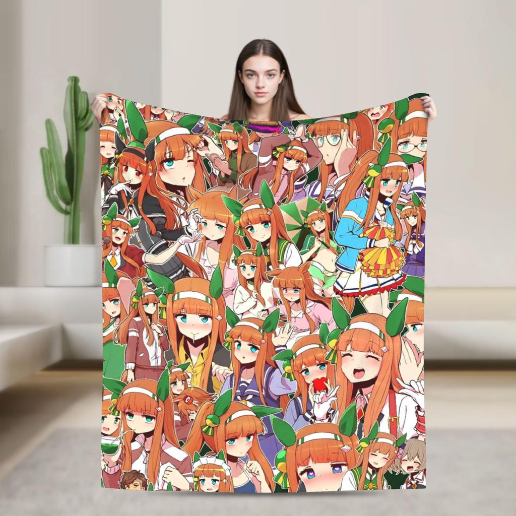 Умамусуме Претти Дерби Хару Урара Теплое Мягкое Одеяло Самолет Путешествие Плюшевое Плед Одеяло Спальня Фланелевое Покрывало Диван Кровать Покрывало