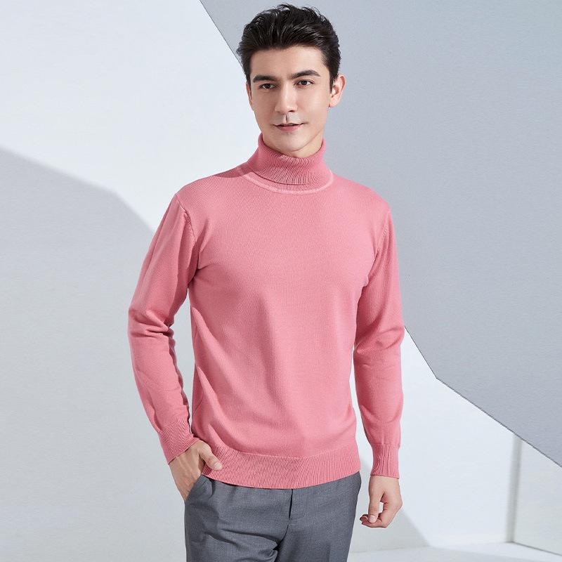 Мужской свитер крупной вязки с высоким воротником, свободный, утолщенный, повседневный, короткий, с застежкой, с длинными рукавами, базовый, верхний свитер