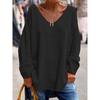 Women's Pullover Solid Color V-Neck Long Sleeve Loose Casual Comfortable Long Sleeve Knit Sweater
