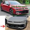 3Pcs Car Front Bumper Lip Spoiler Splitter Diffuser For VW Golf 8.5 MK8.5 GTI Rline 2024-2025+ ABS Gloss Black Bodykits Tuning