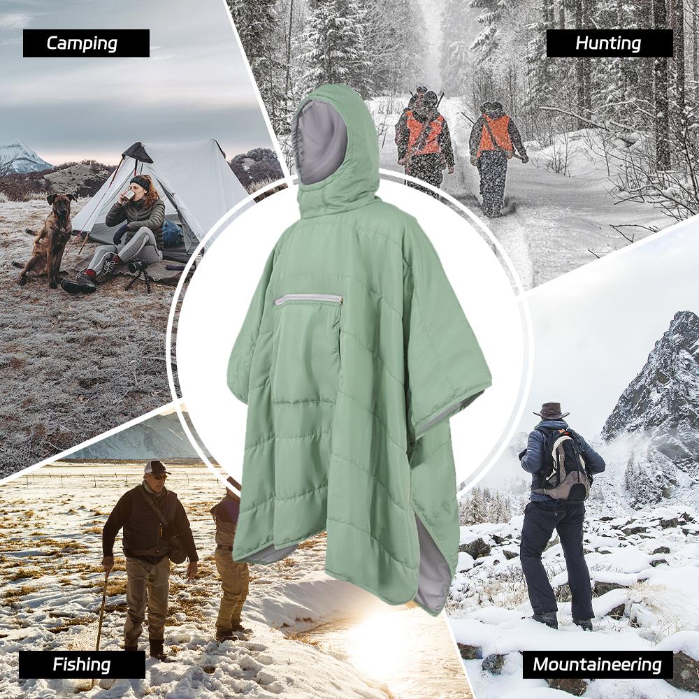Wearable Cloak Adult Sleeping Bag Hollow Cotton Thickened Winter Cloak Thermal Blanket