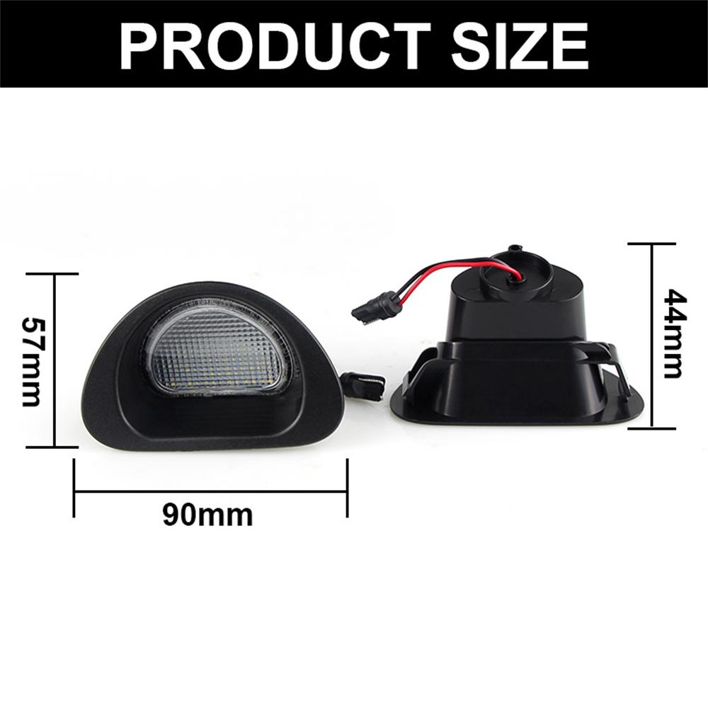 2Pcs LED Licence Plate Light White For Peugeot 107 2005-2014