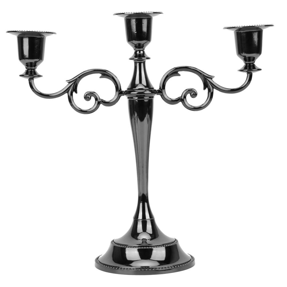 Metal Antique Metal Candle Holder Black Classic Indoor Ornament  Hotel Indoor Layout