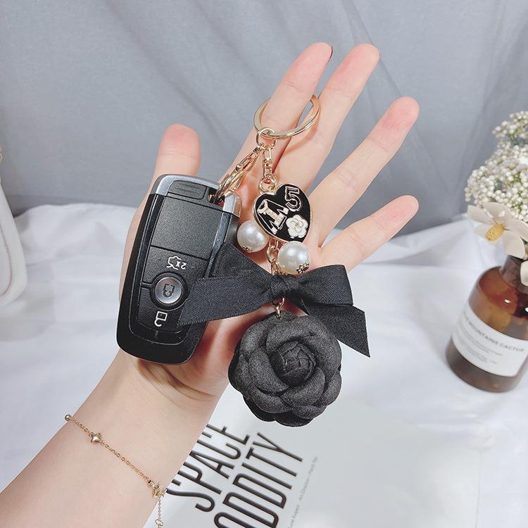 Сделай сам Жемчужная цепочка Двусторонняя брелок-камелия - Элегантный кулон в корейском стиле для женщин