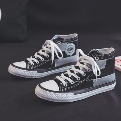 Нищенский подбор цветов высокие парусиновые кеды студентки модная обувь новая универсальная повседневная тканевая обувь нишевая обувь для скейтборда в гонконгском стиле