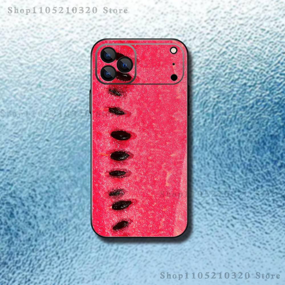 Фруктовый чехол-бампер с арбузом для iPhone 17,16,15,14,13,12,Pro,Max,Plus,E,SE4,Air,Mini Черный Мягкий