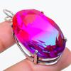 Natural Bi-Color Tourmaline Gemstone 925 Sterling Silver Pendant 2.01" A9R59