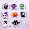 8 шт. смоляные красочные кавайные фигурки паука, летучей мыши, тыквы, медведя, призрака, черепа, плоские каменные фигурки, сделай сам, бант, украшение на Хэллоуин, альбом для вырезок