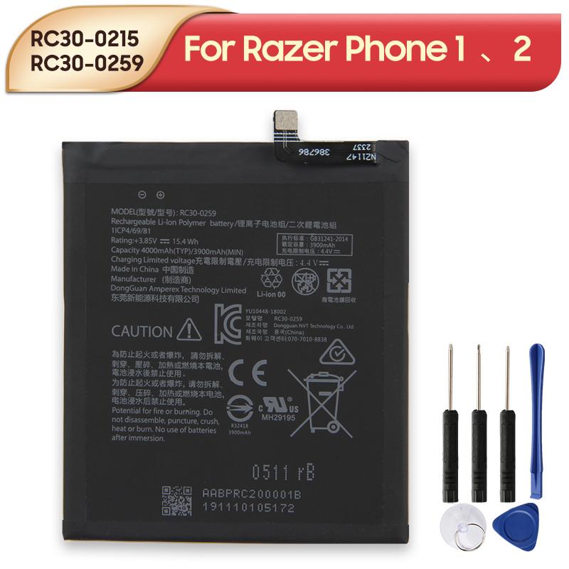 Аккумуляторная литиевая батарея для Razer Phone 2 RC30-0215 Для Razer Phone 1 RC30-0259 Аккумулятор для телефона 4000 мАч