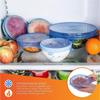 Набор из 6 силиконовых крышек-стрейч для хранения продуктов, гибкие круглые силиконовые крышки для мисок 6 разных размеров, подходящие для большинства контейнеров