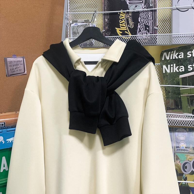 Весенний мужской свитер с лацканами большого размера